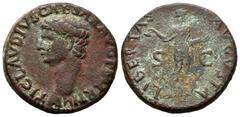 Roman Imperial Claudius. Unit. 50-54 AD. Rome. (Ric-113). (Bmcre-204). Anv.: TI CLAVDIVS CAESAR AVG P M TR P IMP P P. Nacked head to left. Rev.: LIBERTAS AVGVSTA. Libertas draped standing to right, ho