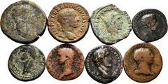 Large Lots Set of 8 different bronze coins from the Roman Empire. 3 sestertius and 5 units. TO EXAMINE. Almost F/Choice F. Est...200,00. SPANISH DESCRIPTION: Lote de 8 monedas de bronce diferentes del