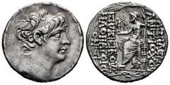Greek Coins Seleukid Kingdom. Antiochos X Eusebes Philopator. Tetradrachm. 94-88 BC. Antioch on the Orontes. (SC-2429.1c). Anv.: Diademed head of Antiochos X to right. Rev.: BAΣIΛEΩΣ ANTIOXOY - EYΣEBO