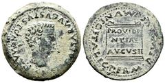 Celtiberian Coins Italica. Time of Tiberius. Unit. 14 - 36 AD. Santiponce (Sevilla). (Abh-1593). (Acip-3333). Anv.: (IMP. TI.) CAESAR. AVGVSTVS. PON. MAX. Bare head of Tiberius right. Rev.: Altar with