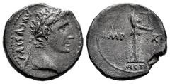 Roman Imperatorial Augustus. Denarius. 11-10 BC. Lugdunum. (Ffc-125). (Ric-193a). (Cal-844). Anv.: AVGVSTVS DIVI. F, laureate head of Augustus right. Rev.: IMP. - XII divided by Apollo standing right,