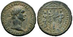 Roman Imperial Domitian. Unit. 14th September - 31th December 88 AD. Rome. (Ric-623). (C-85). (Bmcre-434). Anv.: IMP CAES DOMIT AVG GERM P M TR P VIII CENS PER P P, laureate bust right. Rev.: COS XIII