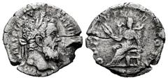 Roman Imperial Pertinax. Denarius. 193 AD. Rome. (Ric-IV 8a). (Bmcre-19/20). (Rsc-33). Anv.: IMP CAES P HELV PERT(IN AVG), laureate head to right. Rev.: OPI DIVIN TR P COS II, Ops seated left, holding