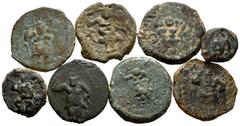 Large Lots Lot of 8 Ebusus coins (Ibiza). Containing type semis (6) and 1/4 calco (2 different). Ae. TO EXAMINE. Almost F/VF. Est...300,00. SPANISH DESCRIPTION: Lote de 8 monedas de Ebusus (Ibiza). Co
