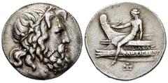 Greek Coins Kingdom of Macedon. Antigonos III Doson. Tetradrachm. 227-225 BC. Amphipolis. (Touratsoglou-52/3). (SNG Alpha bank-1046/7). (SNG München-1121/3). Anv.: Head of Poseidon to right, wearing w