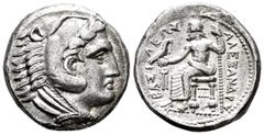 Greek Coins Kingdom of Macedon. Alexander III, "The Great". Tetradrachm. 322-320 BC. Amphipolis. (Price-115). Anv.: Head of Herakles on the right covered with lion skin. Rev.: Zeus seated on left with
