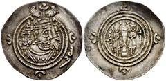 Greek Coins Sassanid Empire. Khusru II. Drachm. (Mitchiner-1127). Ag. 4,08 g. Choice VF. Est...35,00. SPANISH DESCRIPTION: Imperio Sasánida. Khusru II. Dracma. (Mitchiner-1127). Ag. 4,08 g. MBC+. Est.