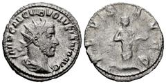 Roman Imperial Volusian. Antoninianus. 252 AD. Rome. (Spink-9769). (Ric-184). (Seaby-118). Rev.: SALVS AVGG. Salus standing right, feeding snake. Ag. 4,21 g. VF/Choice F. Est...25,00. SPANISH DESCRIPT