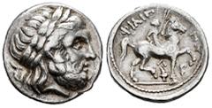 Greek Coins Kingdom of Macedon. Philip II. Tetradrachm. 359-336 BC. Amphipolis. (Le Rider-pl 47, 27). (Hgc-3, 859). Rev.: ΦΙΛΙΠΠOY. Youth on horse right, holding palm frond. Ag. 14,15 g. Choice VF. Es