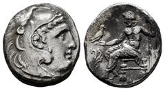 Greek Coins Kingdom of Macedon. Kassander - Antigonos II. Drachm. 310-275 BC. Uncertain mint. Coinage in the name and type of Alexander III. (Price-862). (Müller-283). Anv.: Head of Herakles to right,
