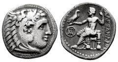 Greek Coins Kingdom of Macedon. Demetrios I Poliorketes. Drachm. 295-294 BC. Miletos. (Price-2148). (Hgc-3.1). Rev.: Zeus seated to left, holding eagle and sceptre, before monogram and behind AΛEΞANΔP
