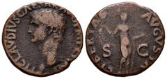 Roman Imperial Claudius. Unit. 42-43 AD. Rome. (Ric-113). Anv.: TI CLAVDIVS CAESAR AVG P M TR P IMP P P, bare head left. Rev.: LIBERTAS AVGVSTA, Libertas, draped, standing left, holding pileus; S-C ac