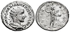 Roman Imperial Gordian III. Antoninianus. 241-243 AD. Rome. (Ric-83). (Rsc-41). Rev.: AETERNITATI AVG, Sol standing left, raising right hand and holding globe in left. Ag. 3,32 g. Choice VF. Est...35,