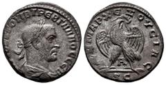 Roman Imperial Trebonianus Gallus. Seleucis and Pieria. Tetradrachm. 251 AD. Antioch. (Prieur-657). (McAlee-1173a). Anv.: AVTOK K Γ OVIB TPЄB ΓAΛΛOC CЄB, Laureate, draped and cuirassed bust to right. 