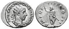 Roman Imperial Volusian. Antoninianus. 253 AD. Rome. (Ric-IV 140). (Rsc-92). Anv.: IMP CAE C VIB VOLVSIANO AVG, radiate, draped and cuirassed bust to right. Rev.: P M TR P IIII COS II, Emperor standin