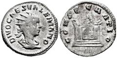 Roman Imperial Valerian II. Antoninianus. 258 AD. Rome. (Spink-10608). (Ric-24). (Seaby-23). Rev.: CONSACRATIO. Ag. 3,19 g. Choice VF. Est...110,00. Spanish Description: Valeriano II. Antoniniano. 258