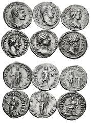 Large Lots Lot of 6 denarii of the Roman Empire; Hadrian, Eliogabalus, Marcus Aurelius, Alexander Severus, Geta and Septimius Severus. Cleaned. TO EXAMINE. Almost VF/VF. Est...300,00. Spanish Descript