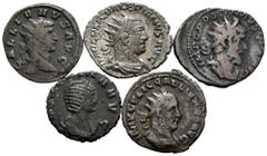 Large Lots Lot of 5 coins from the Roman Empire. Antoninianus de Gallienus, Posthumous, Salonina and Valerianus I; all with different reverses. Ve-Ae. TO EXAMINE. VF/Choice VF. Est...100,00. Spanish D
