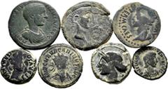 Large Lots Lot of 7 bronze coins from Ancient Hispania (4) and the Roman Empire (3). Includes a Greco-Roman AE of Diadumenianus. TO EXAMINE. F/Almost VF. Est...300,00. Spanish Description: Lote de 7 m