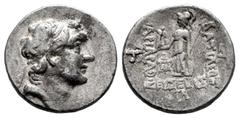 Greek Coins Cappadocian Kingdom. Ariarathes IV Eusebes. Drachm. RY 33 = 131/0 BC. Eusebia-Mazaka. (Cf. Simonetta-31a). Anv.: Diademed head to right. Rev.: ΒΑΣΙΛΕΩΣ ΑΡΙΑPΑΘOV ΕVΣEBOVΣ, Athena Nikephoro