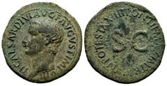 Roman Imperial Tiberius. Unit. 14-37 AD. Rome. (Ric-44). Anv.: TI CAESAR DIVI AVG F AVGVST IMP VIII. Rev.: PONTIF MAXIM TRIBVN POTEST XXIIII around, SC in centre. Ae. 10,10 g. Choice VF/Almost VF. Est