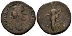 Roman Imperial Antoninus Pius. Sestertius. 148-149 AD. Rome. (Ric-III 855). (Bmcre-1824/5). Anv.: ANTONINVS AVG PIVS P P TR P XII, laureate head to right. Rev.: (COS II)II, Aequitas standing to left, 