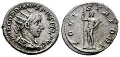 Roman Imperial Gordian III. Antoninianus. 241-243 AD. Rome. (Spink-8615). (Ric-84). (Seaby-109). Rev.: IOVI STATORI. Ag. 4,06 g. Choice VF/VF. Est...30,00. Spanish Description: Gordiano III. Antoninia