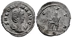 Roman Imperial Salonina. Antoninianus. 260-261 AD. Rome. (Ric-32/3). (Mir-418). Anv.: SALONINA AVG, draped bust set on crescent right. Rev.: VESTA, Vesta seated to left, holding sceptre and patera; Q 