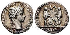 Roman Imperatorial Augustus. Denarius. 7-6 a. C. Lugdunum. (Ffc-22). (Ric-207). (Cal-852). Anv.: CAESAR AVGVSTVS DIVI. F. PATER. PATRIE, his laureate head right. Rev.: C.L. CAESARES AVGVSTI. (F. COS. 