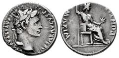 Roman Imperatorial Augustus. Denarius. 41 BC. Military mint moving . (Rsc-223). (Ffc-163). (Ric-220). (Cal-857). Anv.: CAESAR AVGVSTVS DIVI. F. PATER. PATRIAE laureate head of Augustus right. Rev.: PO