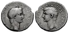 Roman Imperial Tiberius, with Drusus as Caesar. Drachm. 33-34 AD. Caesarea (Cappadocia). (Rsc-2a). (Ric-86). (Rsc-2b). Anv.: (TI) CAES AVG P M TR P X(XXV), laureate head right. Rev.: DRVSVS CAES TI AV
