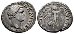 Roman Imperial Otho. Denarius. 69 AD. Rome. (Ric-14). (Rsc-27). Anv.: IMP M OTHO CAESAR AVG TR P, bare head right. Rev.: (VI)CTORIA OTHONI(S), Victory, draped, flying right, holding wreath in right ha