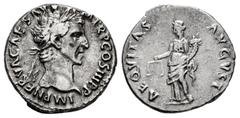 Roman Imperial Nerva. Denarius. 97 AD. Rome. (Ric-II 13). (Bmcre-24). (Rsc-6). Anv.: IMP NERVA CAES AVG PII M TR P COS III P P, laureate head right. Rev.: AEQVITAS AVGVST, Aequitas standing left, hold