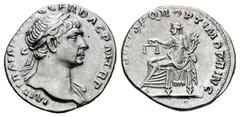 Roman Imperial Trajan. Denarius. 103-111 AD. Rome. (Ric-II 119). (Rsc-86). (Bmcre-288). Anv.: IMP TRAIAN(O AVG) GER DAC P M TR P, laureate bust to right, drapery over far shoulder. Rev.: (COS V) P P S