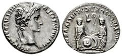 Roma Imperatorial Augustus. Denarius. 7-6 BC. Lugdunum. (Ffc-22). (Ric-207). (Cal-852). Anv.: CAESAR AVGVSTVS DIVI. F. PATER. PATRIE, his laureate head right. Rev.: C.L. CAESARES AVGVSTI. F. COS. DESI