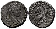 Roman Imperial Elagabalus. Seleucis and Pieria. Tetradrachm. 219 AD. Antioch. (Gic-3096). (McAlee-758). Rev.: Eagle to left with wreath in beak; star between legs, Δ-Є across fields. Ag. 14,46 g. VF/C
