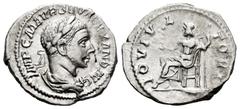 Roman Imperial Severus Alexander. Denarius. 222-228 AD. Rome. (Ric-IV 144). (Bmcre-233). (Rsc-95). Anv.: IMP C M AVR SEV ALEXAND AVG, laureate and draped bust to right. Rev.: IOVI VLTORI, Jupiter seat