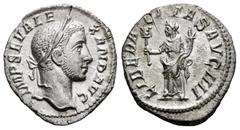 Roman Imperial Severus Alexander. Denarius. 228-231 AD. Rome. (Ric-IV 205). (Bmcre-558). (Rsc-133). Anv.: IMP SEV ALEXAND AVG, laureate head to right. Rev.: LIBERALITAS AVG IIII, Liberalitas standing 