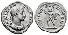 Roman Imperial Severus Alexander. Denarius. 231 AD. Rome. (Ric-IV 235). (Bmcre-790). (Rsc-76). Anv.: IMP ALEXANDER PIVS AVG, laureate, draped and cuirassed bust to right. Rev.: IOVI PROPVGNATORI, Jupi