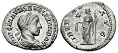Roman Imperial Severus Alexander. Denarius. 222 AD. Rome. (Ric-IV 286). (Bmcre-1036). (Rsc-147). Anv.: IMP C M AVR SEV ALEXAND AVG, laureate and draped bust right. Rev.: LIBERTAS AVG, Libertas standin