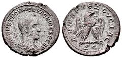Roman Imperial Herennius Etruscus. Seleucis and Pieria. Tetradrachm. 250-251 AD. Antioch. (Prieur-639). (McAlee-1152). Anv.: ЄΡЄΝΝЄ ΤΡΟΥ ΜЄ ΚΥ ΔЄΚΙΟC ΚЄCΑΡ, bare-headed, draped and cuirassed bust to r