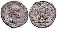 Roman Imperial Volusian. Seleucis and Pieria. Tetradrachm. 251-253 AD. Antioch. (Prieur-702). Anv.: AYTOK K Γ AΦIN ΓAΛ OYENΔ OYOΛOYCCIANOC CEB, laureate, draped, and cuirassed bust right. Rev.: ΔHMAPX