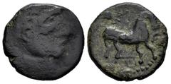 Celtiberian Coins Phoenician. Semis. Uncertain mint. (C-10). Ae. 6,01 g. Horse type, palm behind. Scarce. F/Choice F. Est...60,00. Spanish description: Fenicia. Semis. Incierta. (C-10). Ae. 6,01 g. Ti