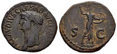Roman Imperial Claudius. Unit. 41-50 d.C. Rome. (Ric-I 100). (Bmcre-149). Anv.: TI CLAVDIVS CAESAR AVG P (M TR P IMP), bare head to left. Rev.: Minerva standing facing, head to right, hurling javelin 