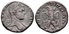 Roman Imperial Elagabalus. Seleucis and Pieria. Tetradrachm. 219 d.C. Antioch. (Prieur-249). (McAlee-758). Anv.: A(VT K M A ANΤѠNЄ)INOC CЄB, laureate bust to right, slight drapery on far shoulder. Rev