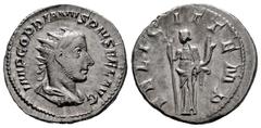 Roman Imperial Gordian III. Antoninianus. 243-244 d.C. Rome. (Ric-IV 140). (Rsc-71). Anv.: IMP GORDIANVS PIVS FEL AVG, radiate, draped and cuirassed bust to right. Rev.: FELICIT TEMP, Felicitas standi