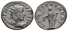 Roman Imperial Philip I. Antoninianus. 244-247 d.C. Rome. (Ric-IV 36b). (Rsc-80). Anv.: IMP M IVL PHILIPPVS AVG, radiate, draped and cuirassed bust to right . Rev.: LAETIT FVNDAT, Laetitia standing to