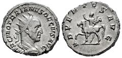 Roman Imperial Trajan Decius. Antoninianus. 249-250 d.C. Rome. (Ric-IV 11b). (Rsc-4). Anv.: IMP C M Q TRAIANVS DECIVS, radiate, draped and cuirassed bust to right. Rev.: ADVENTVS AVG, Emperor on horse