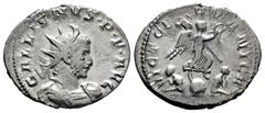 Roman Imperial Gallienus. Antoninianus. 258-259 d.C. Lugdunum. (Ric-V 1.49). (Rsc-1062). (Mir-874I). Anv.: GALLIENVS P F AVG, radiate, draped and cuirassed bust right. Rev.: VICT GERMANICA, Victory st