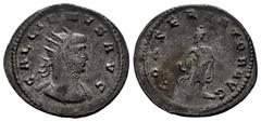 Roman Imperial Gallienus. Antoninianus. 265-266 d.C. Antioch. (Spink-10193). (Ric-10193). (Seaby-140). Rev.: CONSERVATOR AVG. Aesculapius standing left, leaning on staff around which a serpent is entw